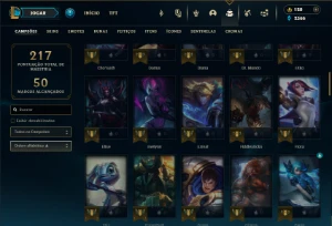 Platina 4 com 85 Champs e 33 Skins +1 Fragmento - League of Legends LOL