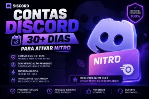 Conta Discord +30 Dias Para Ativar Nitro