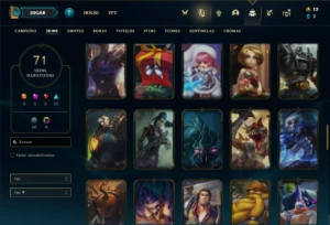 Conta bronze 2 com 115 Champs e 71 Skins ( MAIN JG ) - League of Legends LOL