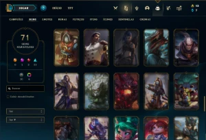 Conta bronze 2 com 115 Champs e 71 Skins ( MAIN JG ) - League of Legends LOL