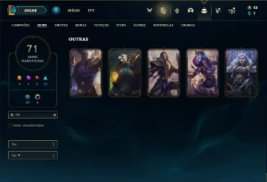 Conta bronze 2 com 115 Champs e 71 Skins ( MAIN JG ) - League of Legends LOL