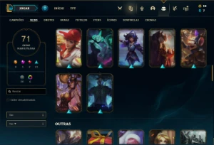 Conta bronze 2 com 115 Champs e 71 Skins ( MAIN JG ) - League of Legends LOL