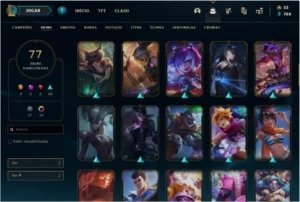 Conta Platina 4 com 77 skins +4 Prestigios - League of Legends LOL
