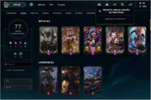 Conta Platina 4 com 77 skins +4 Prestigios - League of Legends LOL