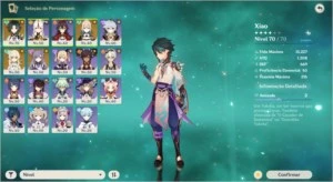 GENSHIN IMPACT CONTA COM XIAO JEAN KEQING LANÇA DE JADE AR35