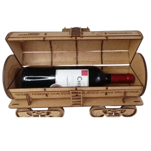 Caixa porta Vinho em MDF com Tampa - Embalagem para... - Artesanato e Personalizados