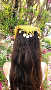 Bandana de Cabelo em Crochê - Artesanato e Personalizados