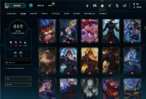 Conta Platina 4 com TODOS os champs e 469 Skins+ 7 Prestigio - League of Legends LOL