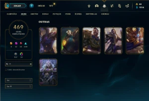 Conta Platina 4 com TODOS os champs e 469 Skins+ 7 Prestigio - League of Legends LOL