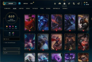 Conta Platina 4 com TODOS os champs e 469 Skins+ 7 Prestigio - League of Legends LOL