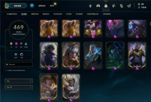 Conta Platina 4 com TODOS os champs e 469 Skins+ 7 Prestigio - League of Legends LOL