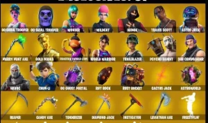 Conta Com Zumbi Rosa E Caveirao Roxo - Wildcat - Wonder + Em - Fortnite