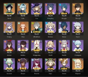 Genshin Impact AR 22 / 5 chars 5* / 2 Arcontes