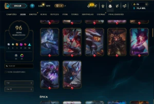 Diamante 4 com TODOS os Champs e 96 Skins ( TOP / MID / ADC) - League of Legends LOL