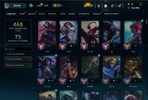 Diamante 4 com TODOS os Champs e 96 Skins ( TOP / MID / ADC) - League of Legends LOL