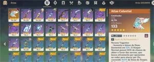 Conta AR33 Kokomi + Tighnari + Diluc - Genshin Impact