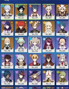 Conta genshin impact ar 55 -- 8 personagens 5 estrelas