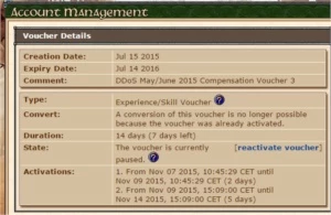 conta varias acc 7 dias voucher - Tibia