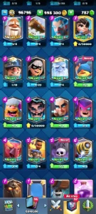 cota clash royale com todas as lendárias NV14