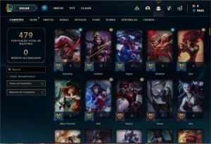 Conta prata 4 com TODOS os champs e 143 Skins - League of Legends LOL