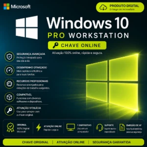 Windows 10 Pro Workstation – Chave Original  Emissão de NF