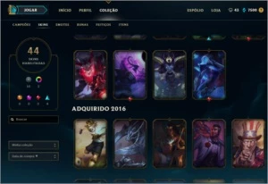 CONTA LEAGUE OF LEGENDS GOLD 4 COM MUITAS SKINS LOL