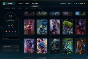 CONTA LEAGUE OF LEGENDS GOLD 4 COM MUITAS SKINS LOL