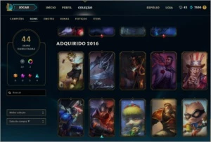 CONTA LEAGUE OF LEGENDS GOLD 4 COM MUITAS SKINS LOL