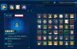 (LADMO) Conta com OMM, Full acessórios menos Anel Bellial - Digimon Masters Online