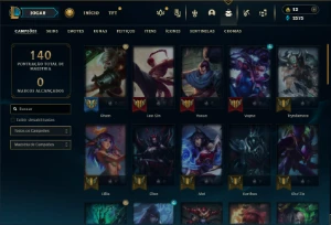 Prata 3 com 50 Champs e 17 Skins + 1 Fragmento - League of Legends LOL