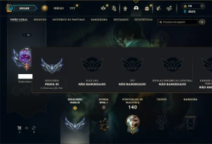 Prata 3 com 50 Champs e 17 Skins + 1 Fragmento - League of Legends LOL