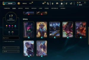 Prata 3 com 50 Champs e 17 Skins + 1 Fragmento - League of Legends LOL