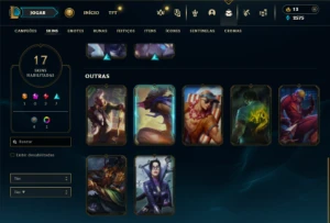 Prata 3 com 50 Champs e 17 Skins + 1 Fragmento - League of Legends LOL