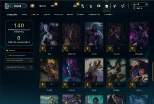 Prata 3 com 50 Champs e 17 Skins + 1 Fragmento - League of Legends LOL