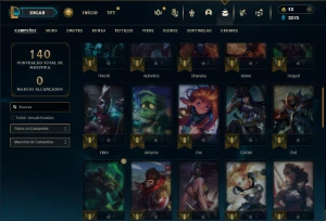 Prata 3 com 50 Champs e 17 Skins + 1 Fragmento - League of Legends LOL