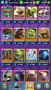 Conta clash royale full cartas lvl 15 / Lvl 75 / Torre 16