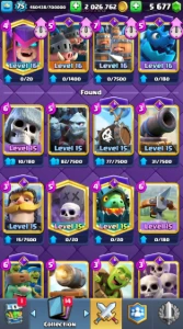 Conta clash royale full cartas lvl 15 / Lvl 75 / Torre 16