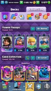 Conta clash royale full cartas lvl 15 / Lvl 75 / Torre 16