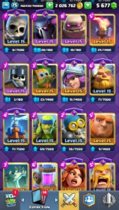 Conta clash royale full cartas lvl 15 / Lvl 75 / Torre 16