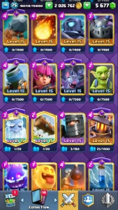 Conta clash royale full cartas lvl 15 / Lvl 75 / Torre 16