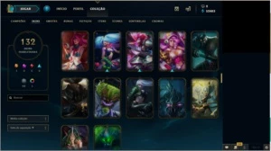 Conta League of legends 115 Champs + 132 Skins + 101 icones. LOL