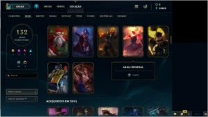 Conta League of legends 115 Champs + 132 Skins + 101 icones. LOL