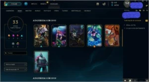 conta nível 30 com 33 skins 65 champs e 18k de EA - League of Legends LOL