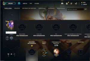 Conta Unranked com 93 Champs e 204 Skins + 1 Prestigio - League of Legends LOL