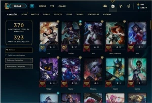 Conta Unranked com 93 Champs e 204 Skins + 1 Prestigio - League of Legends LOL