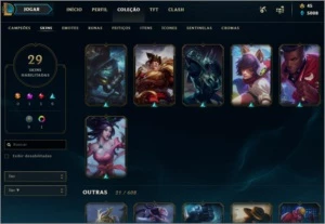 CONTA LOL lv94 OURO IV - 91 CAMPEÕES 29 SKINS 7400 ESSÊNCIAS - League of Legends