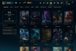 Ouro 2 com 55 Champs e 5 Skins - League of Legends LOL