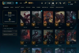 Ouro 2 com 55 Champs e 5 Skins - League of Legends LOL