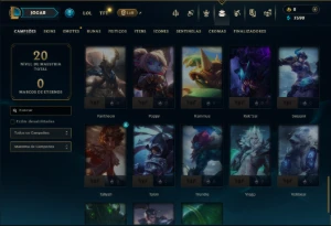 Ouro 2 com 55 Champs e 5 Skins - League of Legends LOL