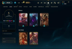 Ouro 2 com 55 Champs e 5 Skins - League of Legends LOL